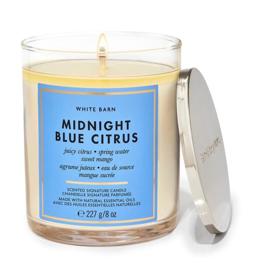 New Bath & Body Works Single Wick Candle in Midnight Blue Citrus